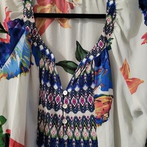 Semi-Sheer Floral Blouse